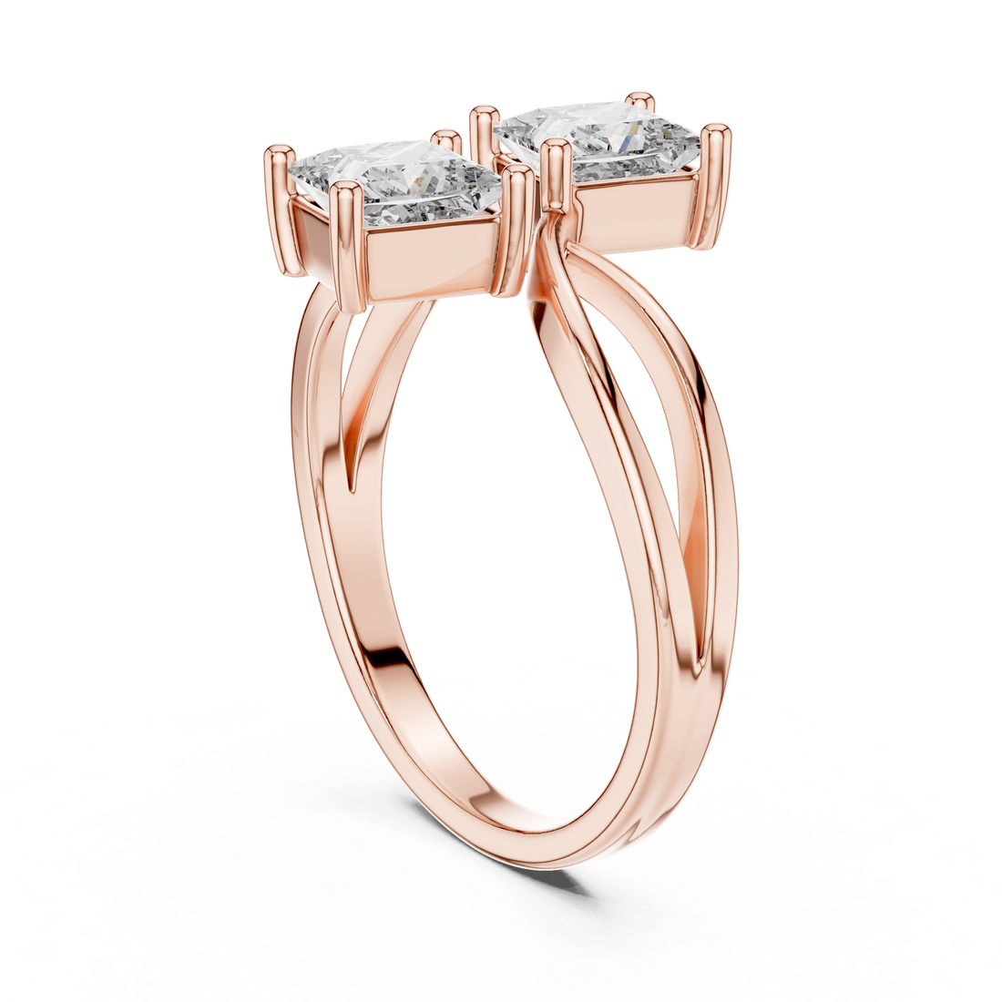 444 - Bypass Princess Ring - White Gold