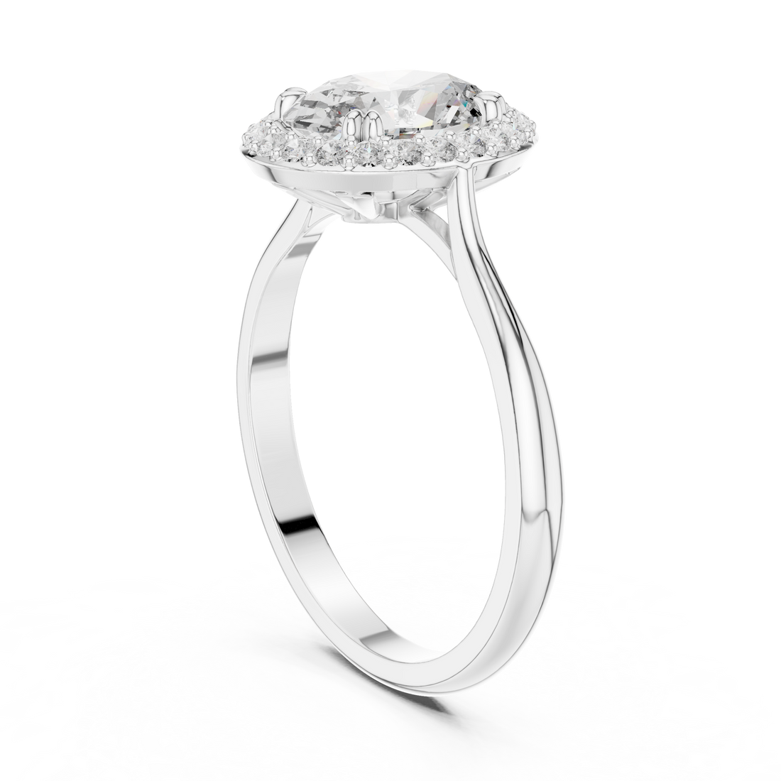 00001L (20) - Fashion Oval Ring - White Gold