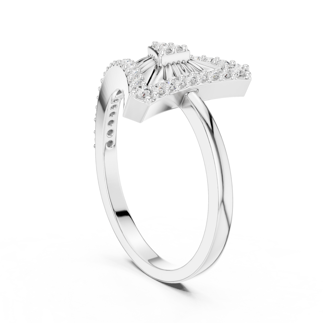 LR-01 (87) - Fashion None Ring - White Gold