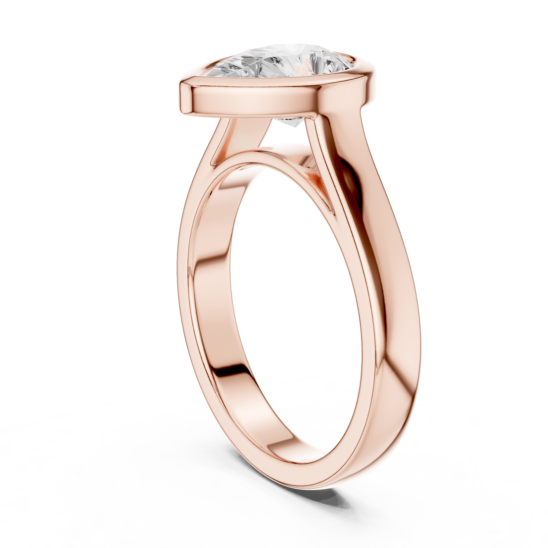 DDLR-092-PE - Solitaire Pear Ring - White Gold