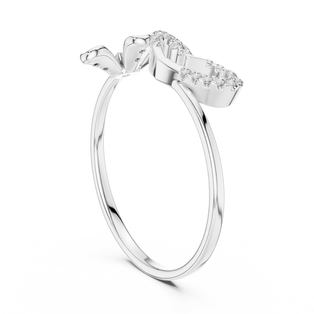 1 (242) - Fashion Round Ring - White Gold