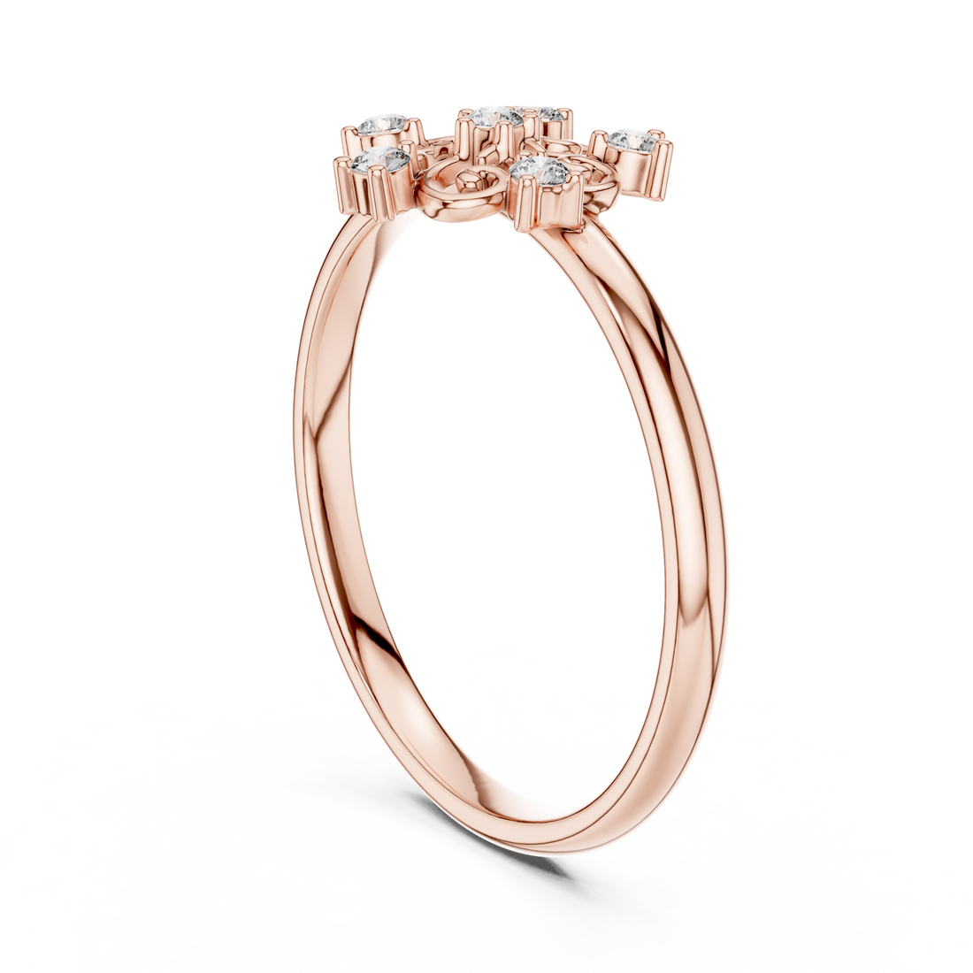 1 (435) - Fashion Round Ring - White Gold