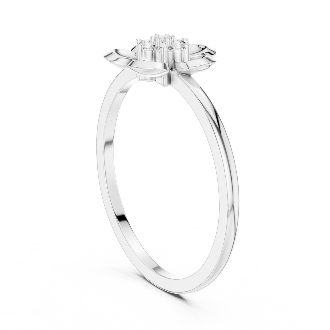 DR-6259 - Fashion Round Ring - White Gold