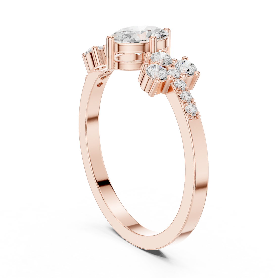 HLR-258 - Fashion Oval Ring - White Gold