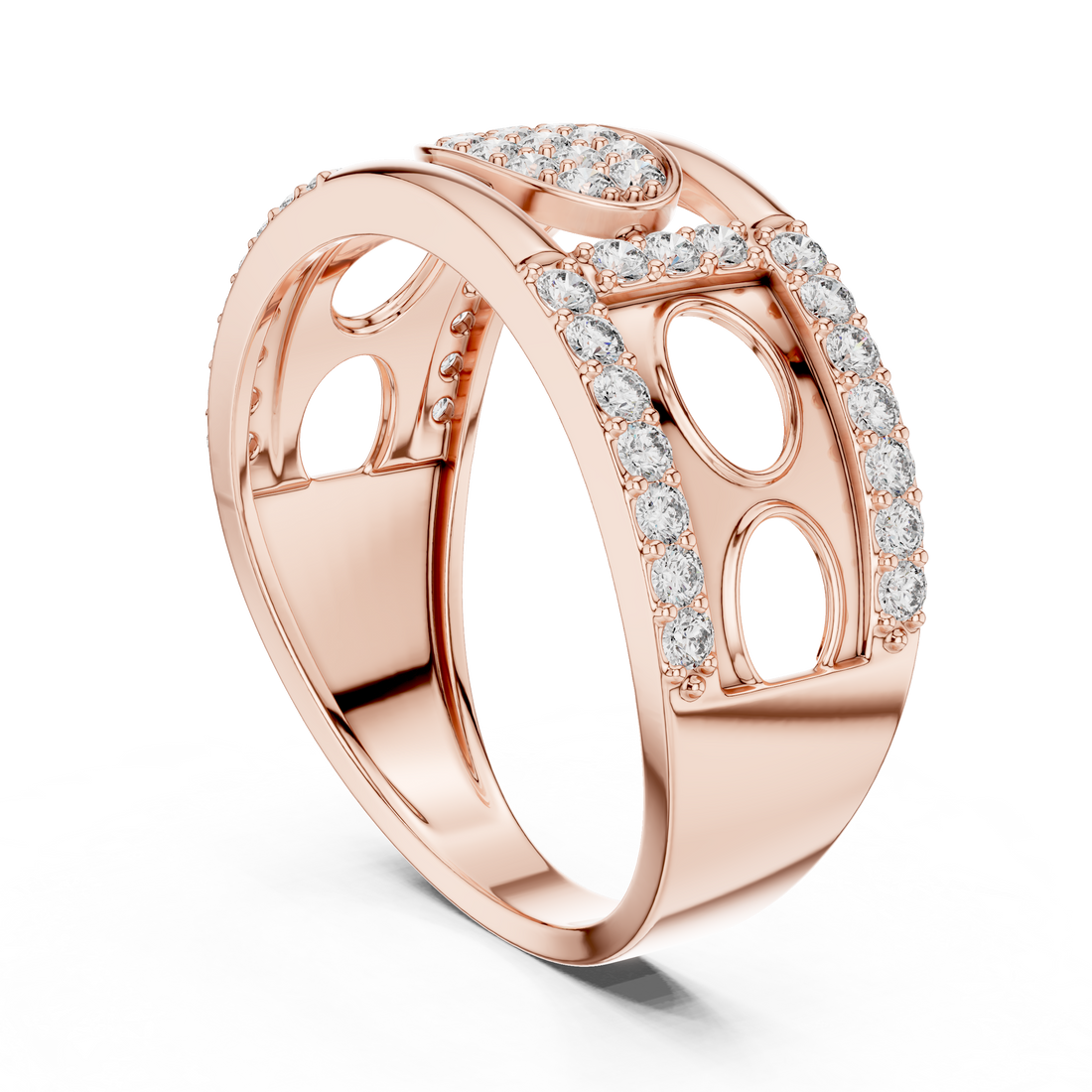 LR-01 (13) - Fashion None Ring - White Gold