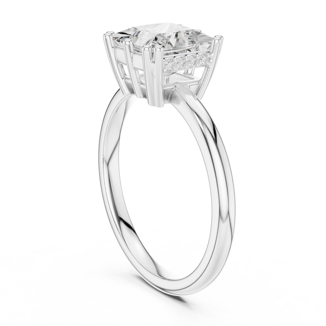 DDLR-929 - Solitaire Princess Ring - White Gold