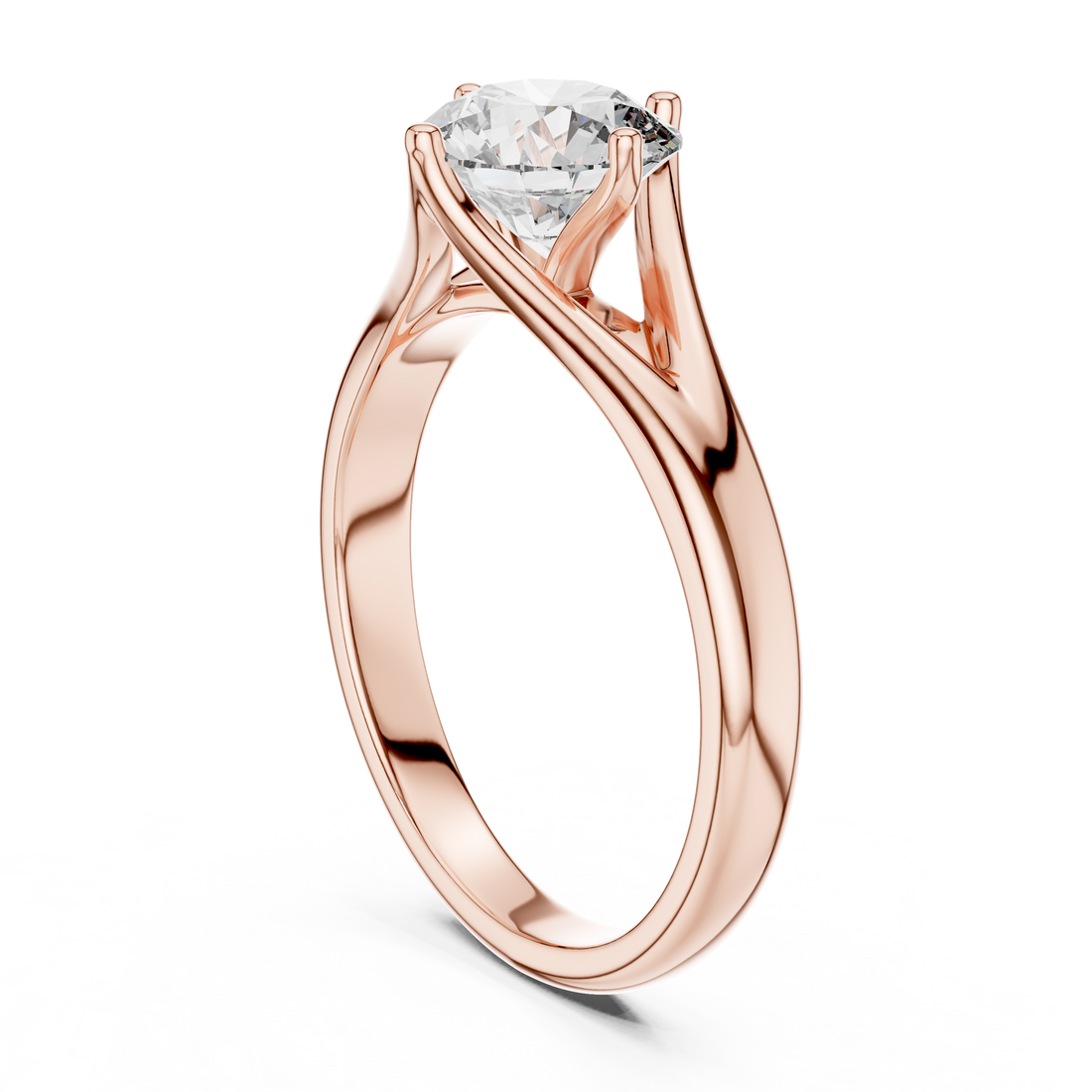 LR-0012 - Solitaire Round Ring - White Gold
