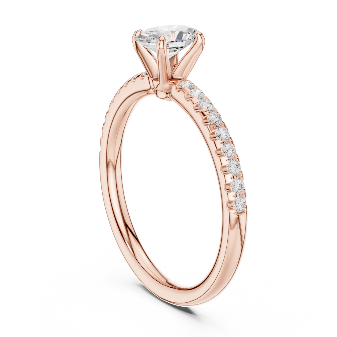 DDLR-588 - Solitaire Oval Ring - White Gold