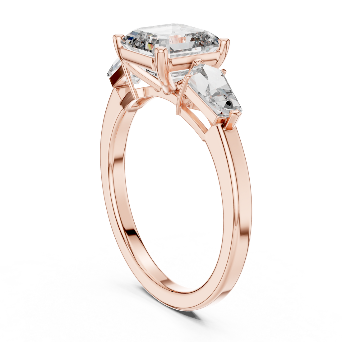 9#10034L_SS11 - Three Stone Asscher Ring - White Gold