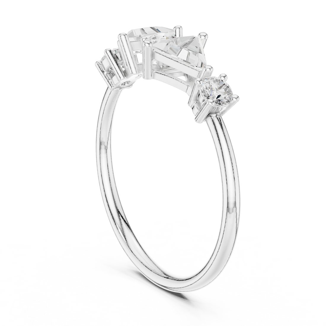 HLR-239 - Fashion Round Ring - White Gold
