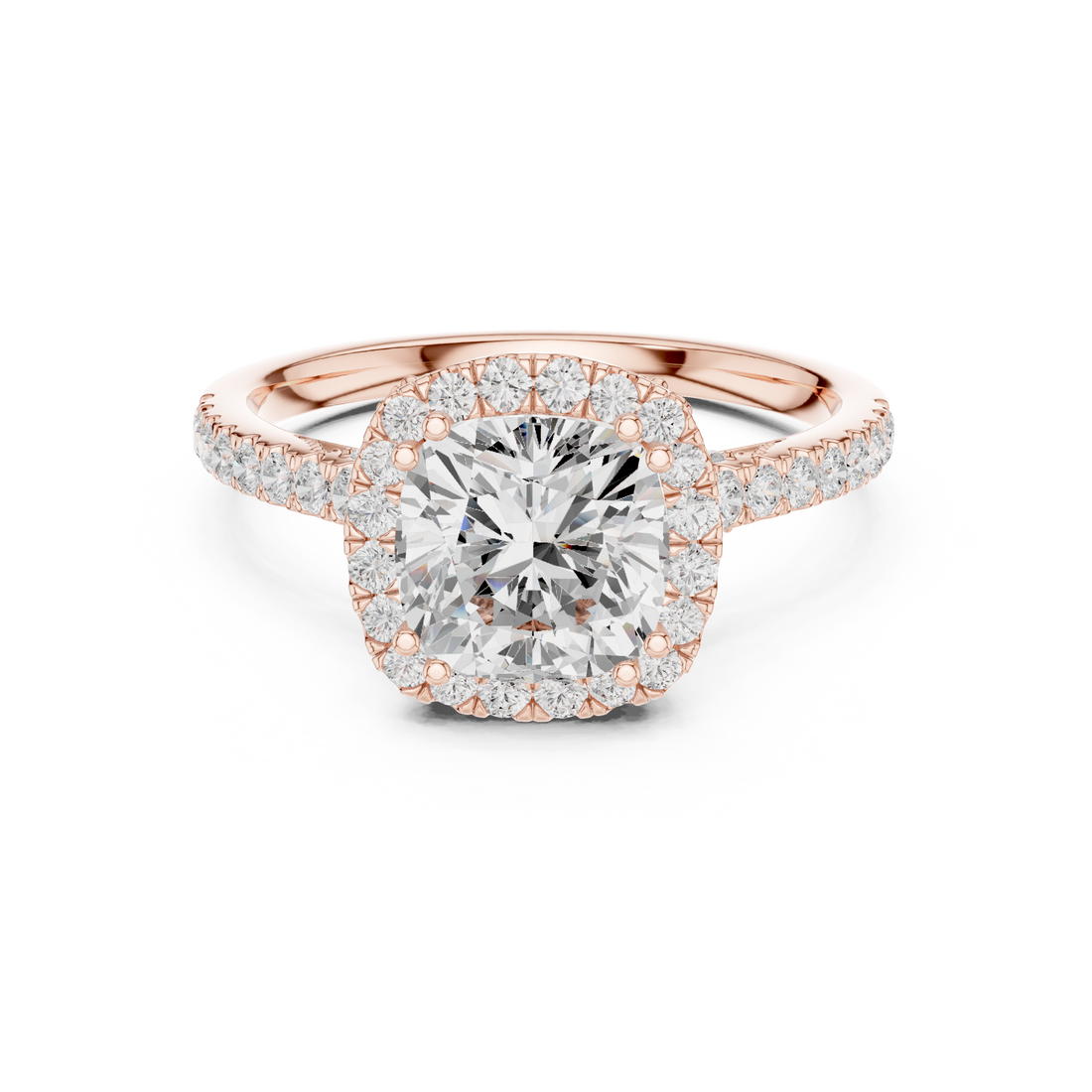 Halo Ring - Cushion | DDLR-255 - Rose Gold