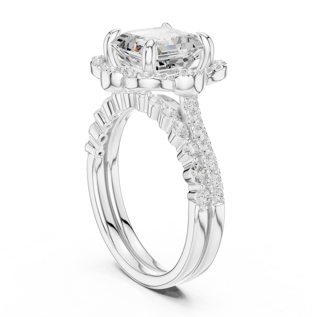 Fashion Ring - Asscher | DDLR-442 -AC - White Gold