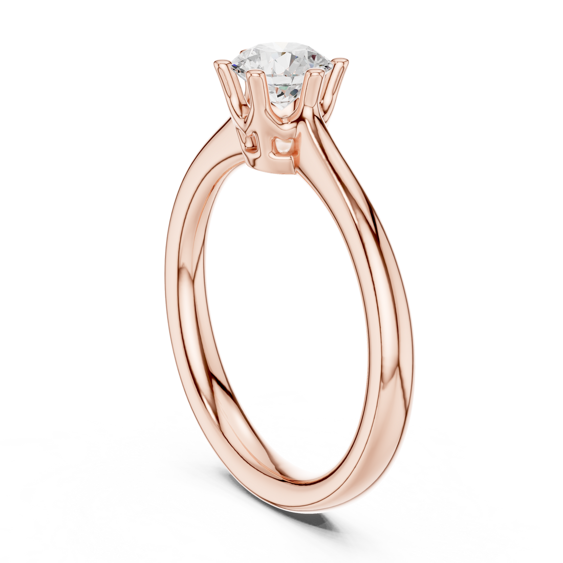 DDLR-560 - Solitaire Round Ring - White Gold