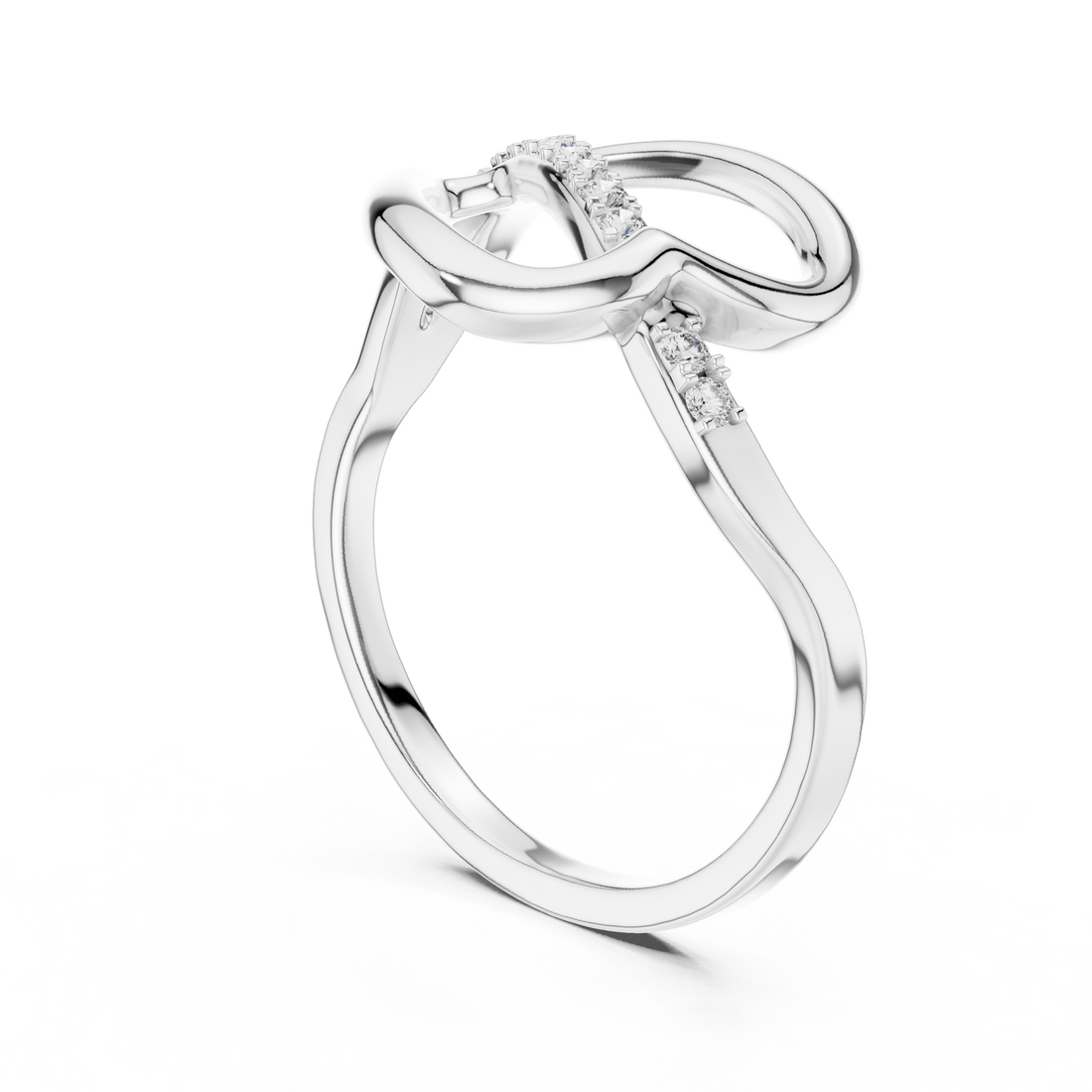 12#10054@L - Fashion None Ring - White Gold