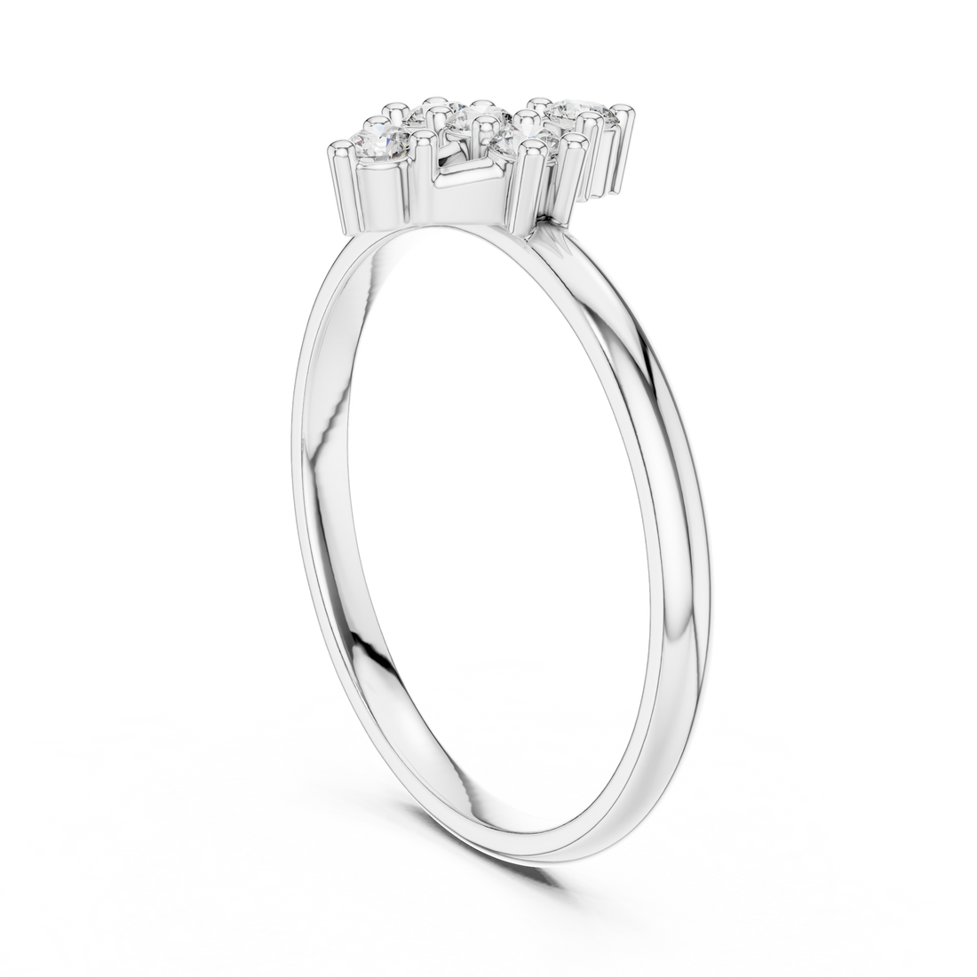 1 (450) - Fashion Round Ring - White Gold