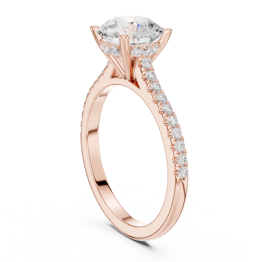 DDLR-1003 - Solitaire Round Ring - White Gold