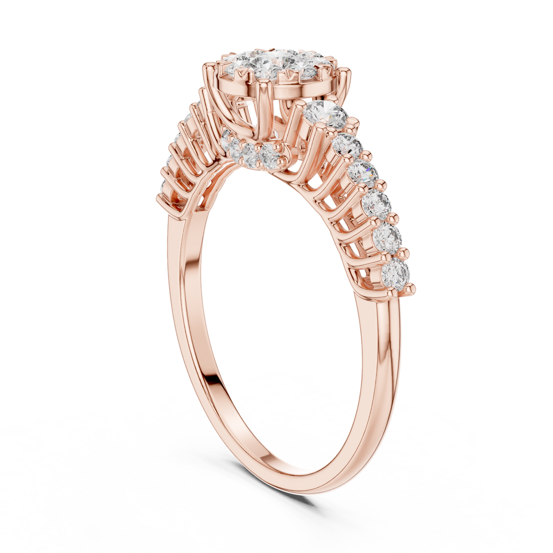 19#120028L - Fashion Round Ring - White Gold