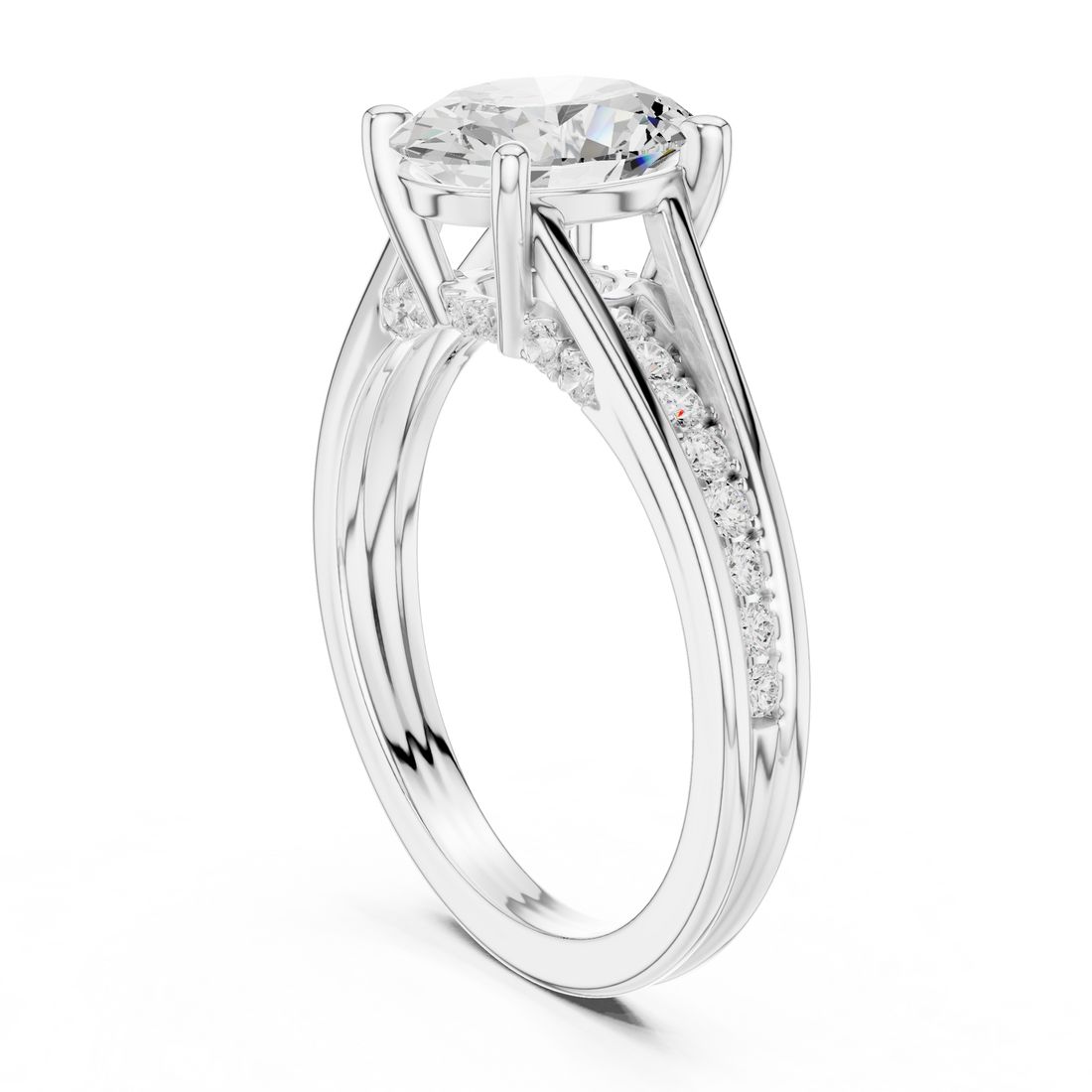 DDLR-253 - R00844-OV - Fashion Oval Ring - White Gold