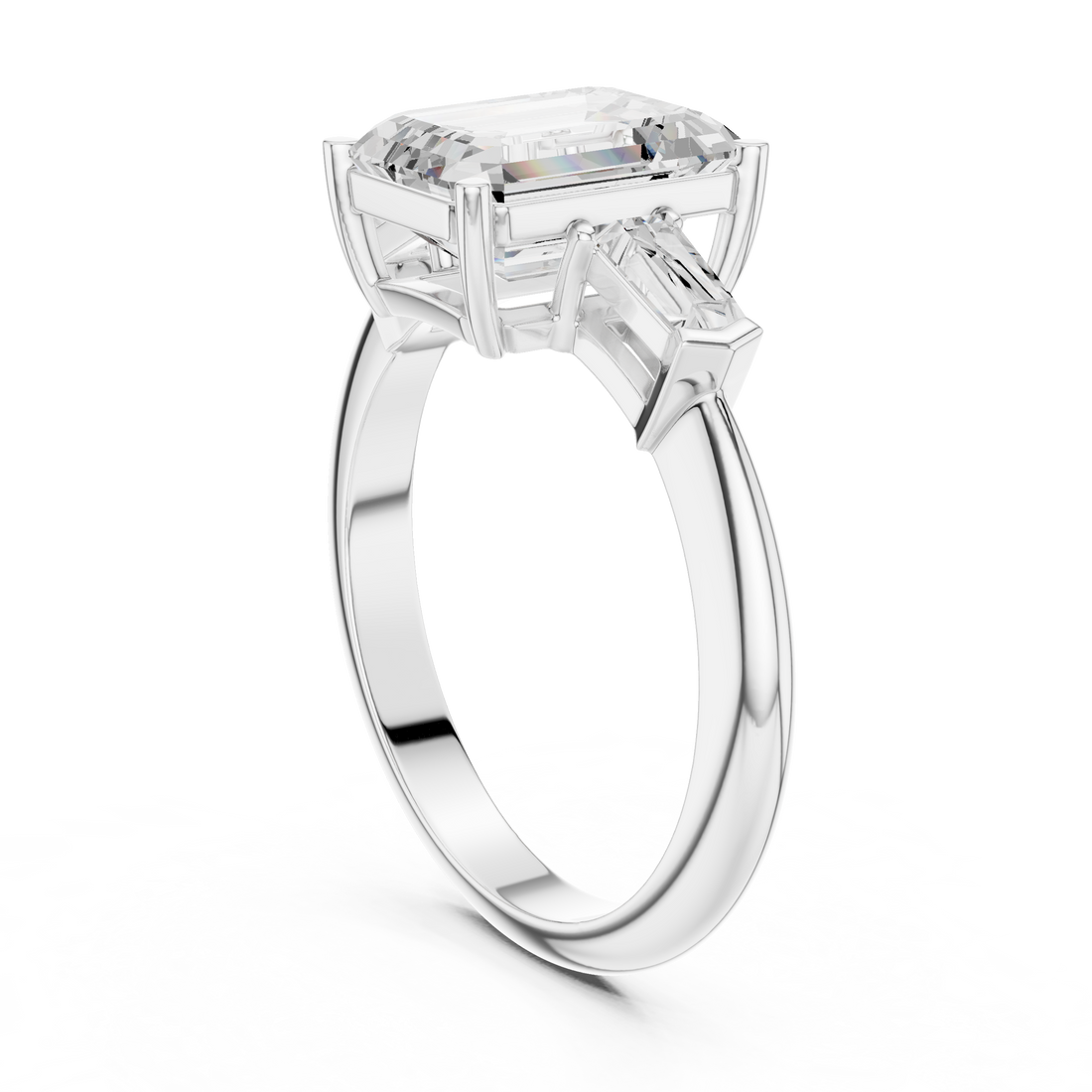 Three Stone Ring - Emerald | 67 EM - White Gold