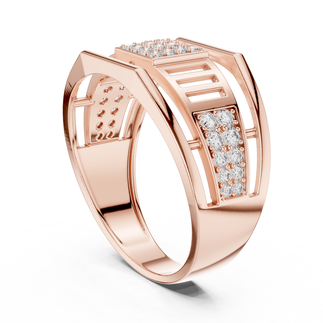 LR-01 (8) - Fashion Round Ring - White Gold