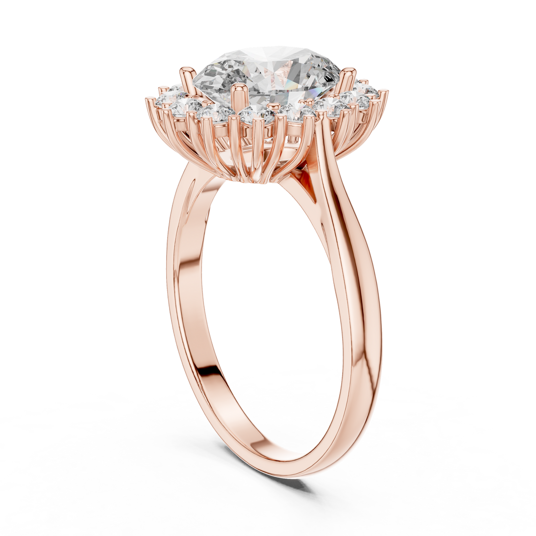 1216 - Halo Oval Ring - White Gold