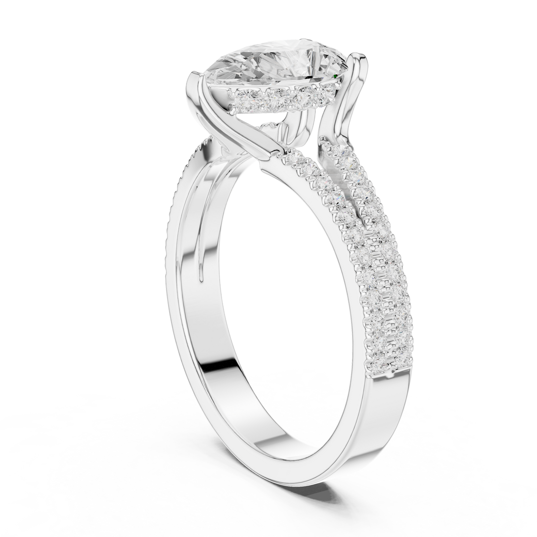 Split Shank Ring - Pear | DDLR-1087 - White Gold