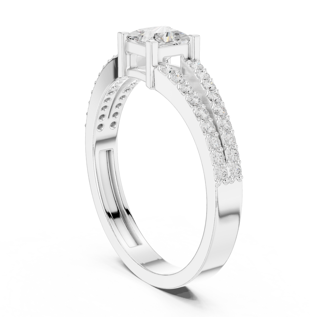 Fashion Ring - Princess | JER-64 - White Gold