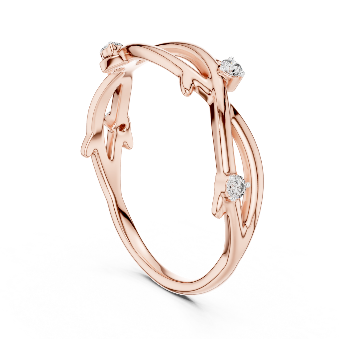 12#10022@L - Fashion None Ring - White Gold
