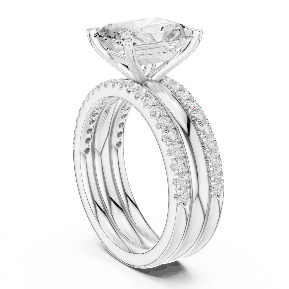 DDLR-950 - Solitaire Radiant Ring - White Gold