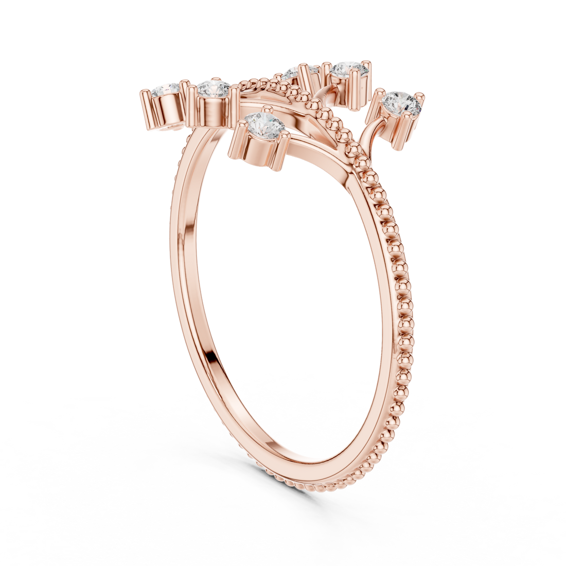 1 (238) - Fashion Round Ring - White Gold
