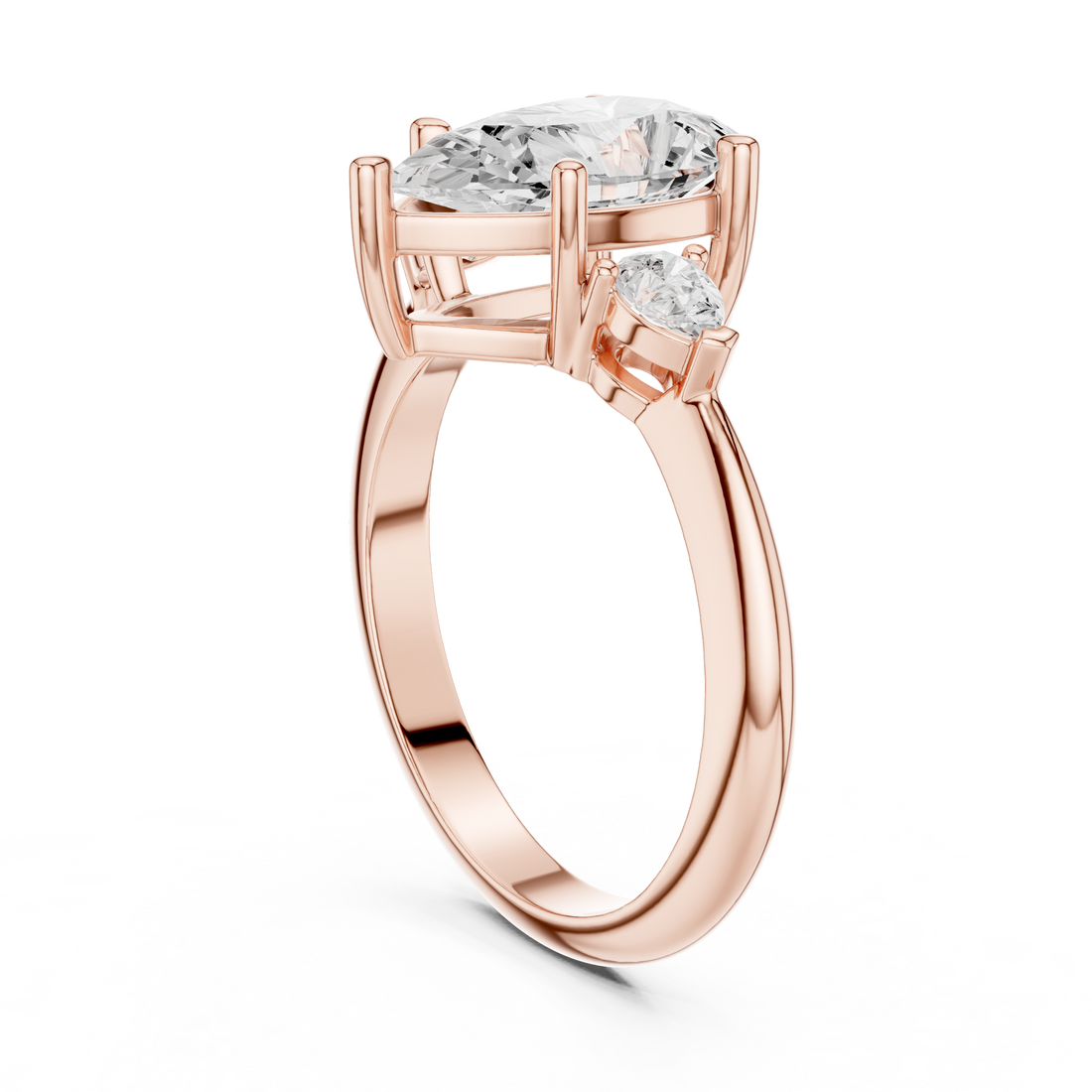 Three Stone Ring - Pear | 66 PE - White Gold