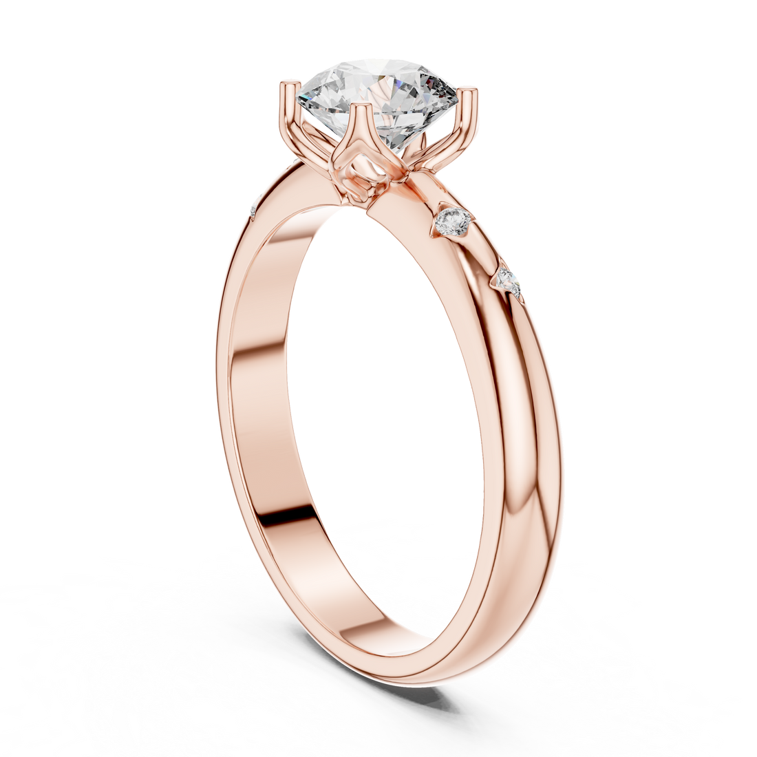 1180 - Solitaire Round Ring - White Gold