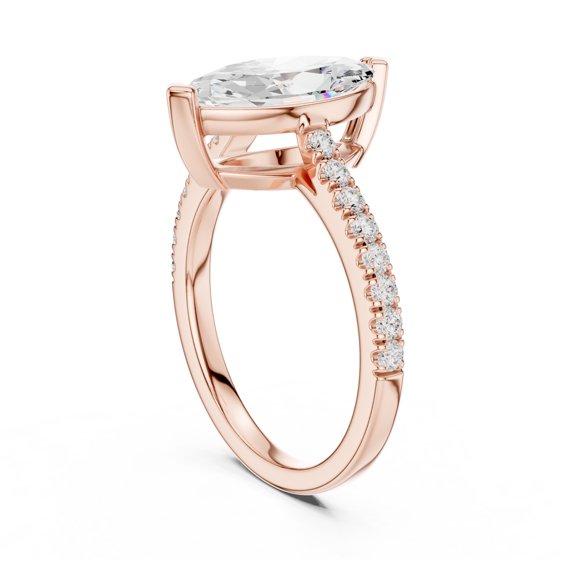 DDLR-877 - Solitaire Marquise Ring - White Gold