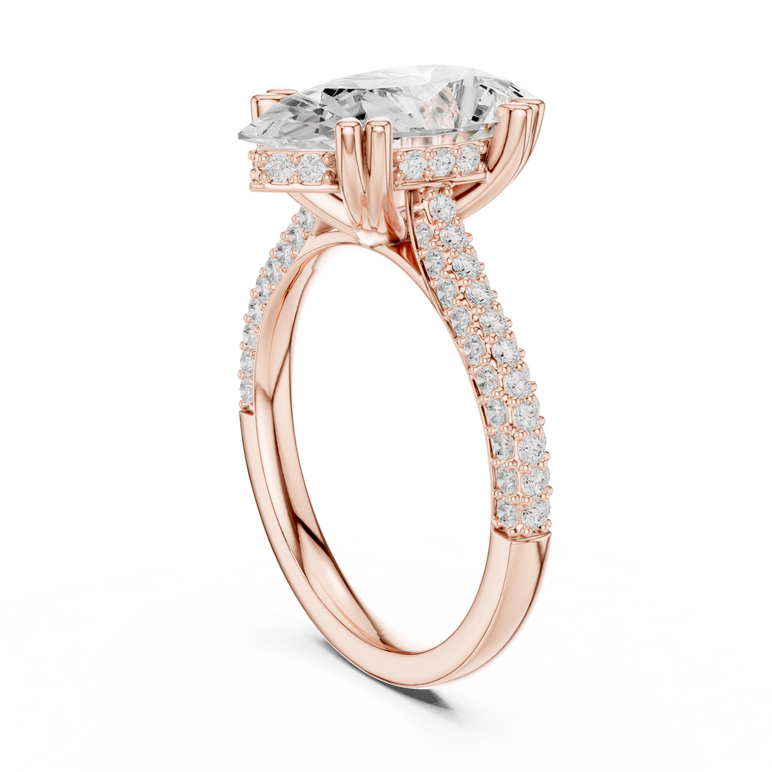 DDLR-957 - Solitaire Pear Ring - White Gold