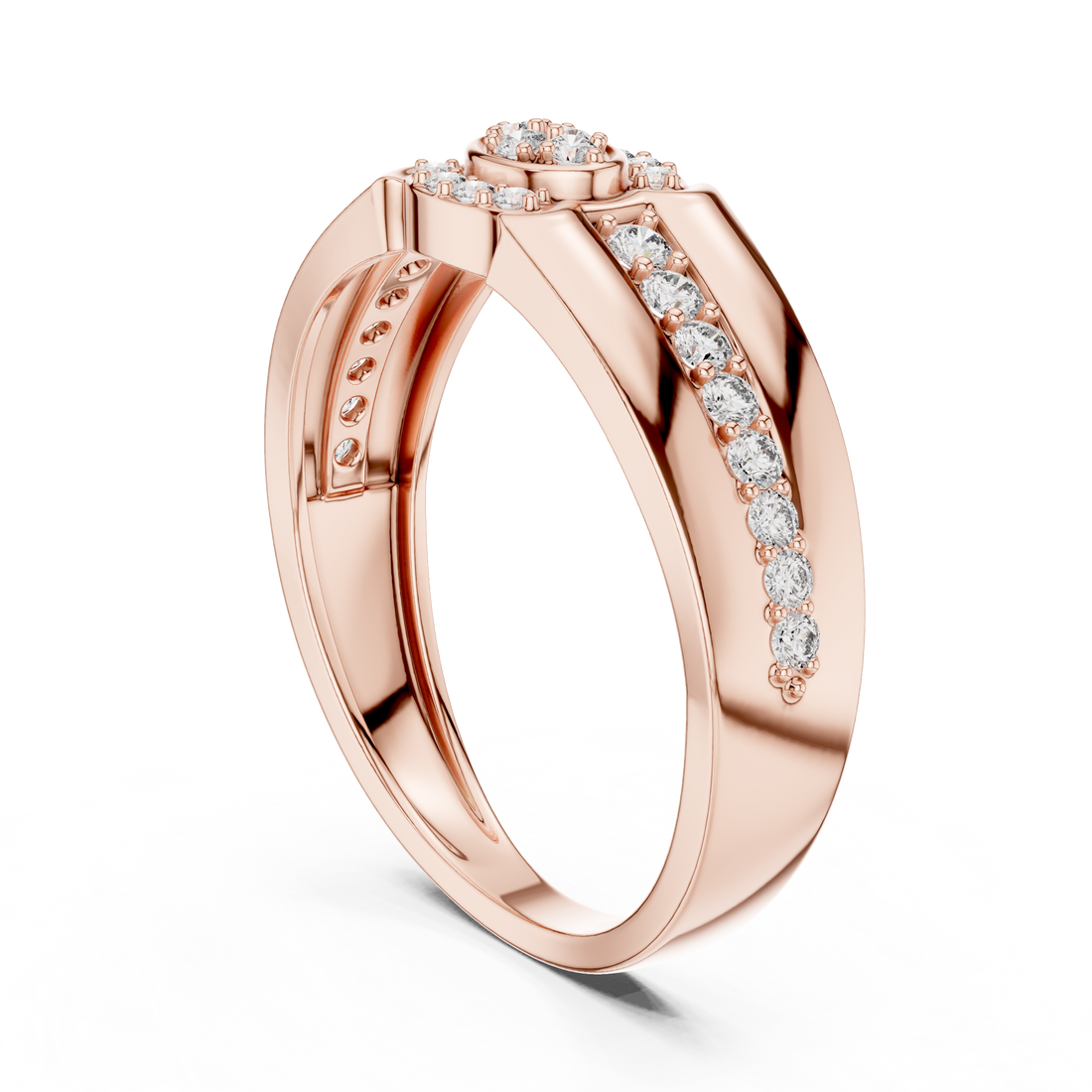 LR-01 (41) - Fashion Round Ring - White Gold
