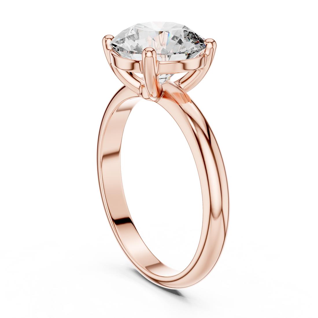 DDLR-054 - Solitaire Round Ring - White Gold