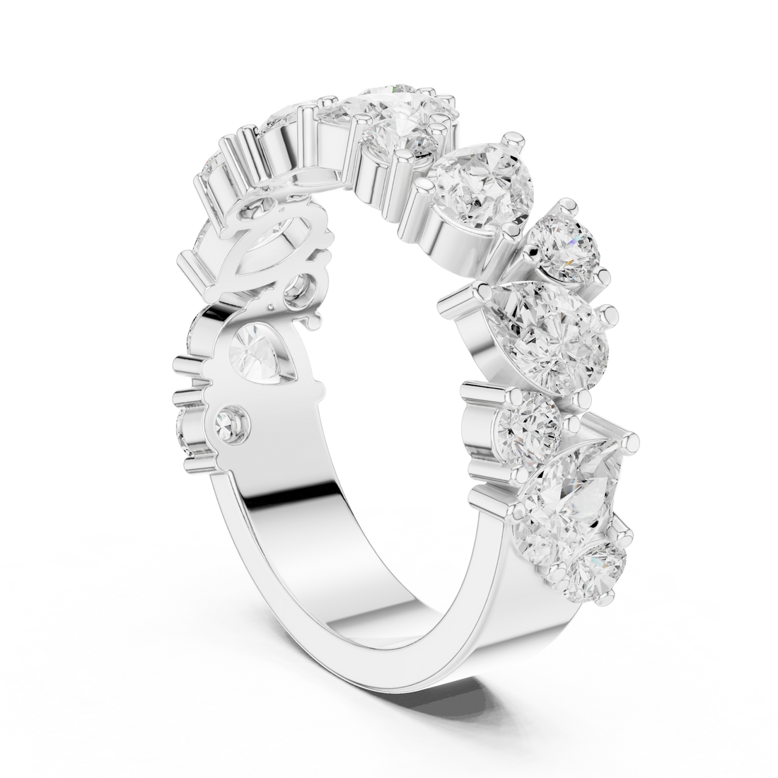 DDLR-378 - Eternity Pear Ring - White Gold