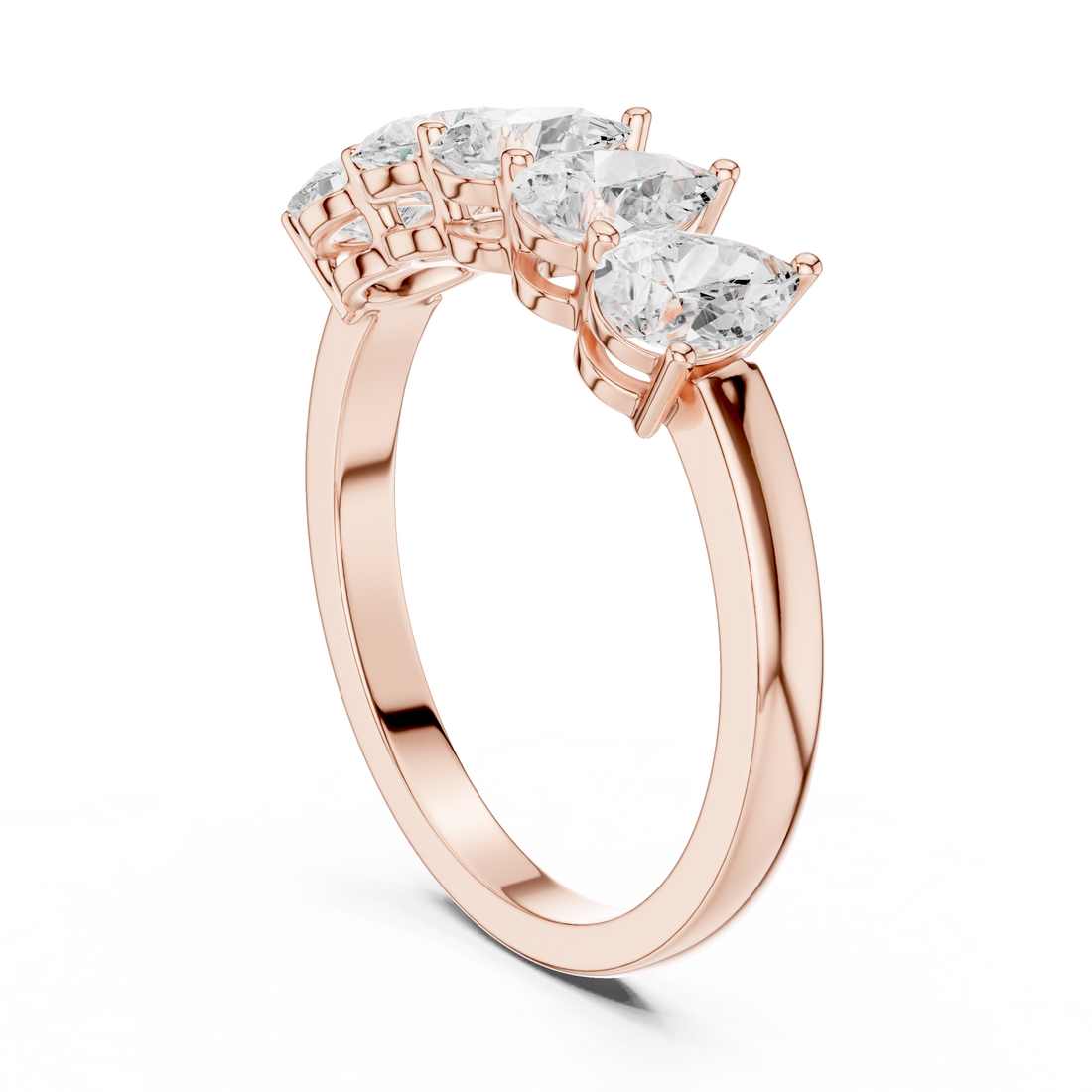 DDLR-1121 - Eternity Pear Ring - White Gold
