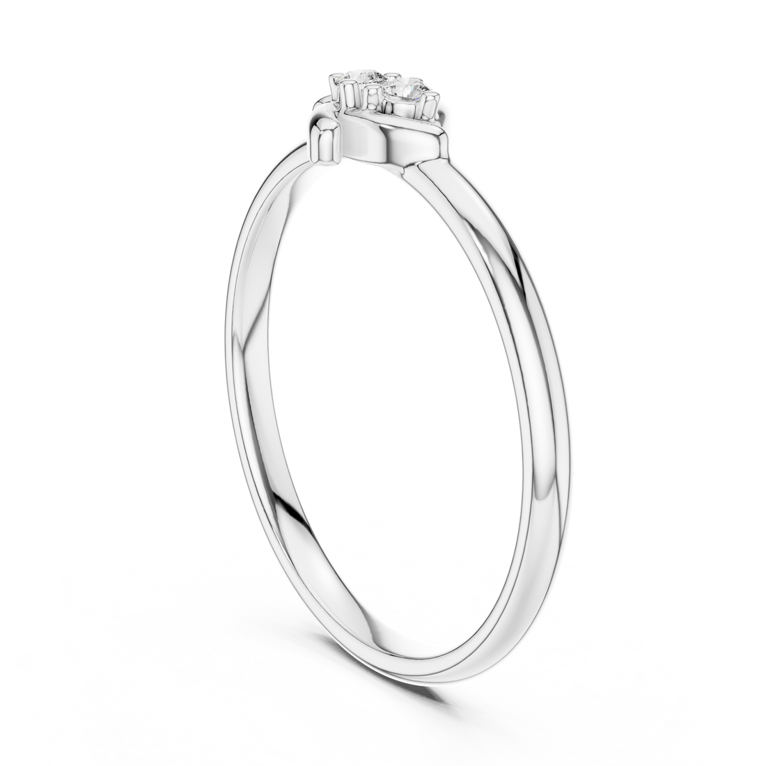 1 (387) - Fashion Round Ring - White Gold