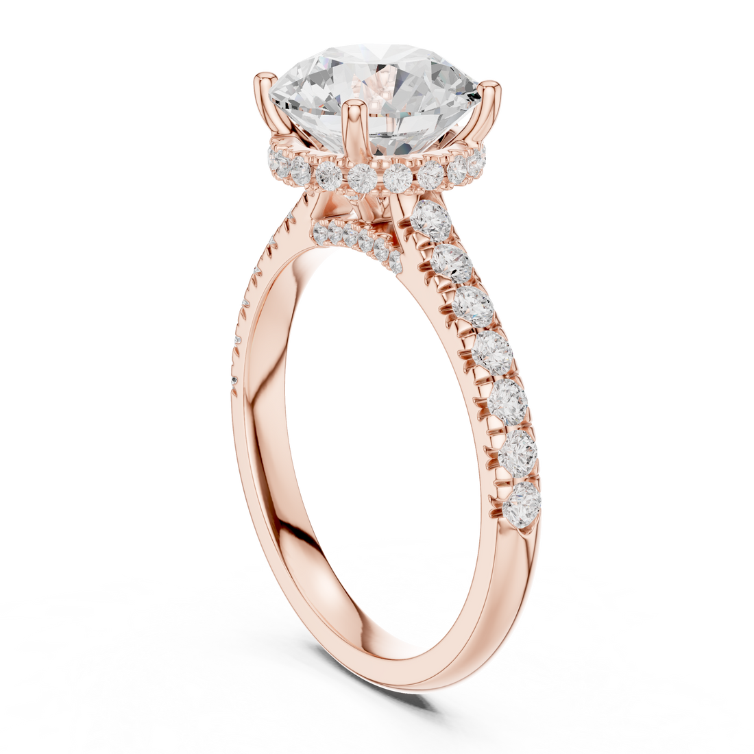 DDLR-258-RD - Solitaire Round Ring - White Gold