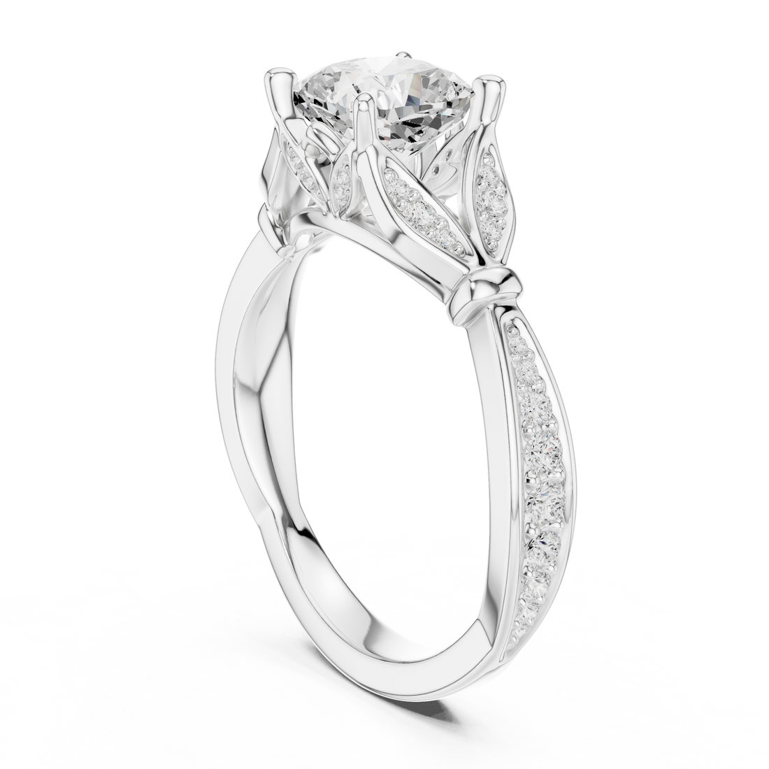 DDLR-257 - CU - Vintage Cushion Ring - White Gold