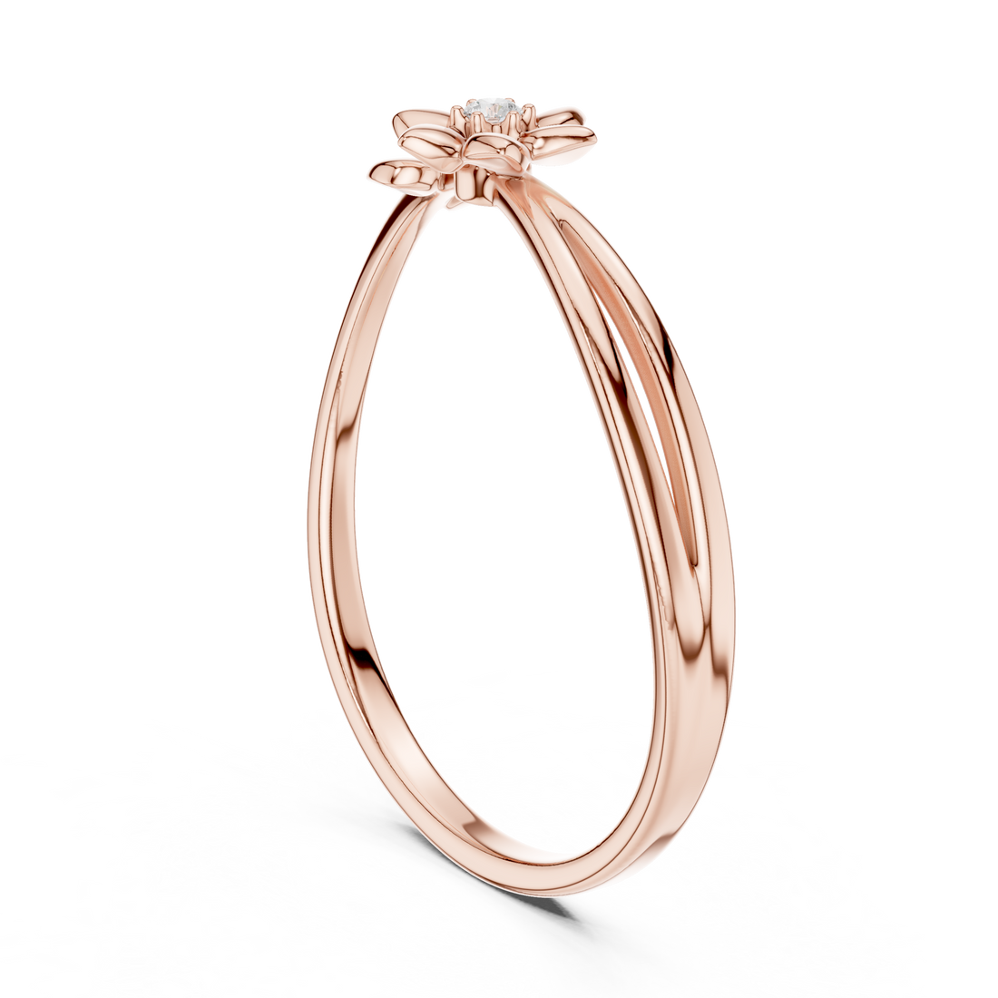 1 (137) - Fashion Round Ring - White Gold
