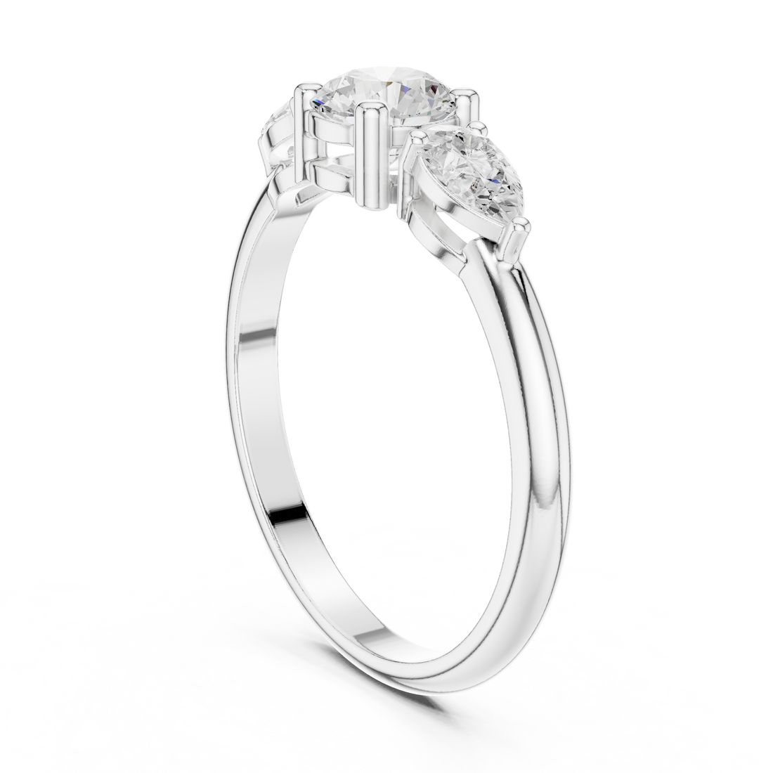 JLR-99 - Fashion Round Ring - White Gold