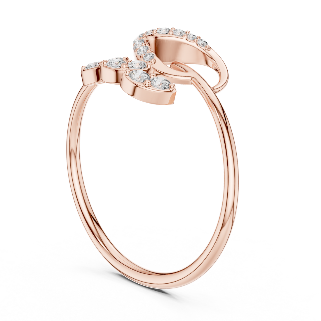 1 (232) - Fashion Round Ring - White Gold