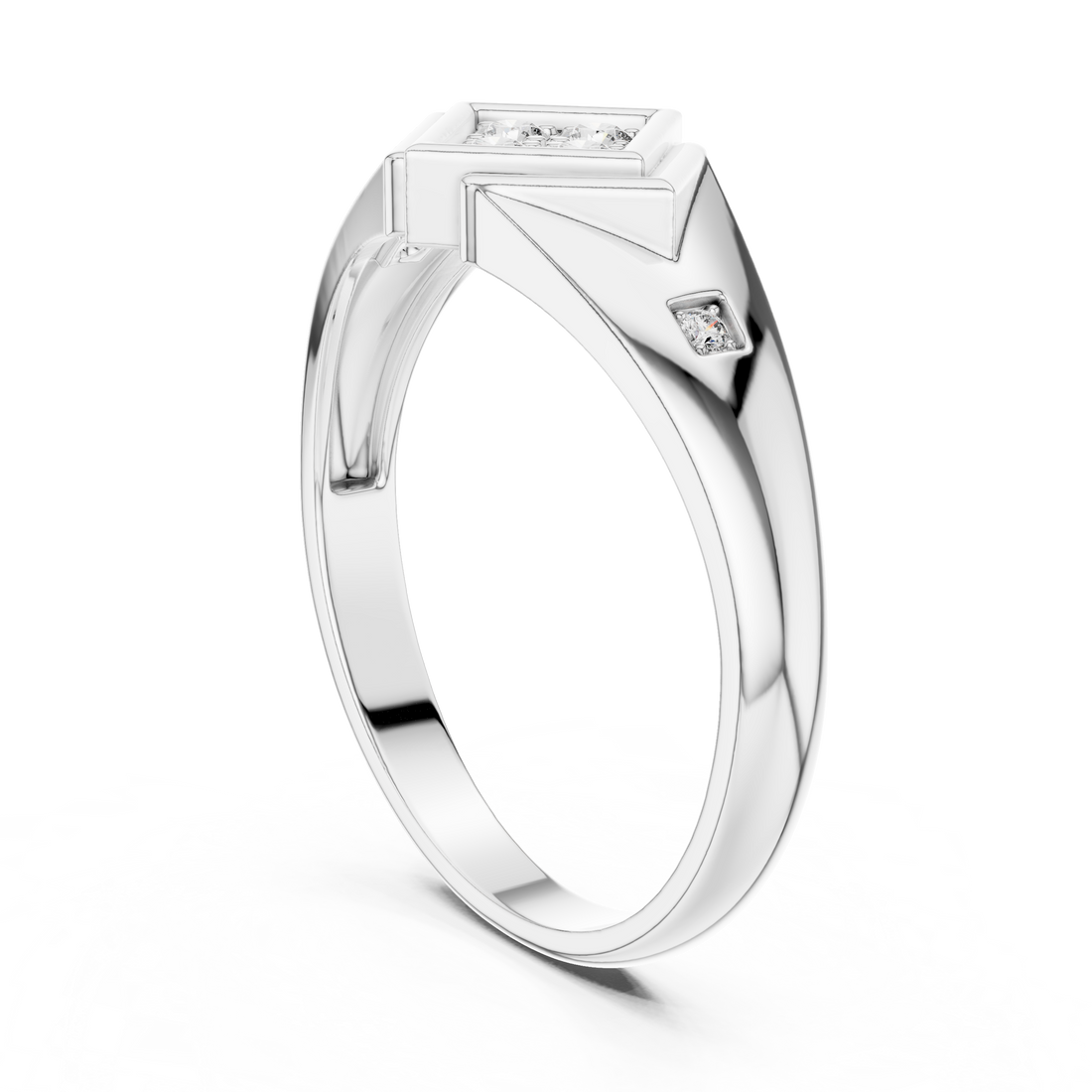 DR-6290 - Fashion Round Ring - White Gold