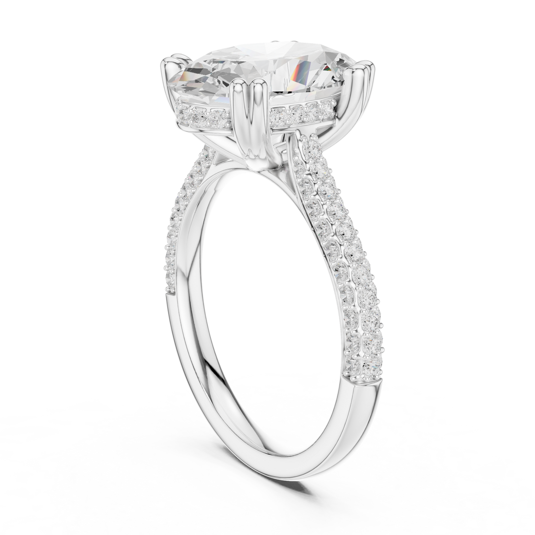 DDLR-260-OV - Solitaire Oval Ring - White Gold