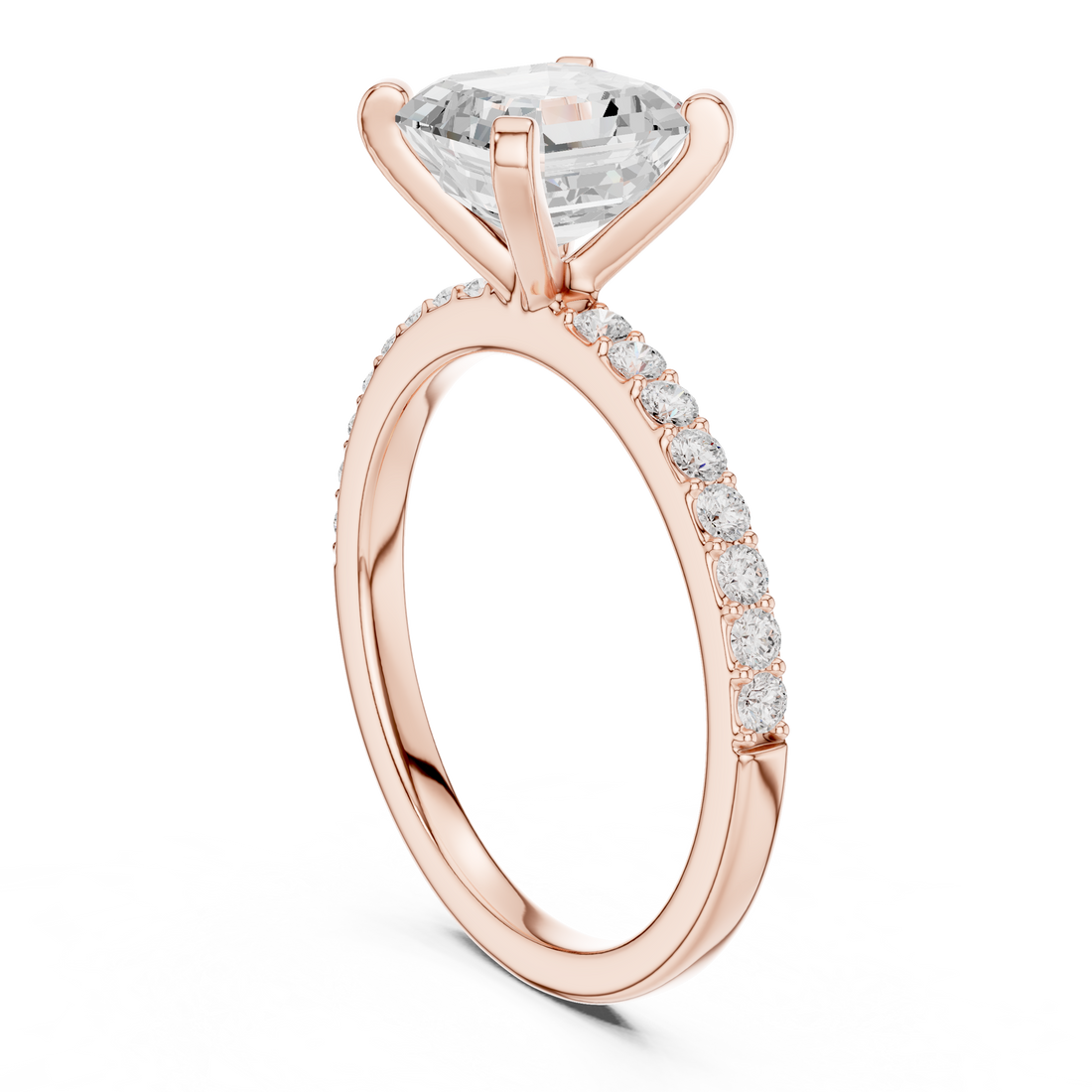 DDLR-040-R00697-AC - Solitaire Asscher Ring - White Gold