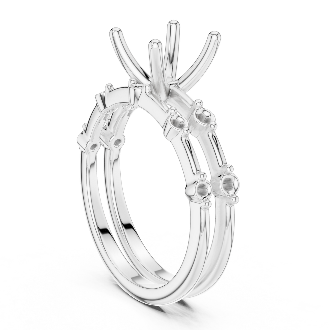 DDLR - 441 - CU - Solitaire Cushion Ring - White Gold