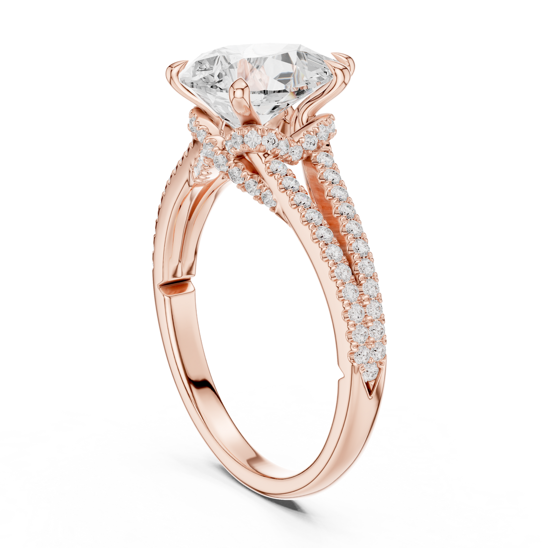 DDLR-252 - PEAR - Split Shank Pear Ring - White Gold