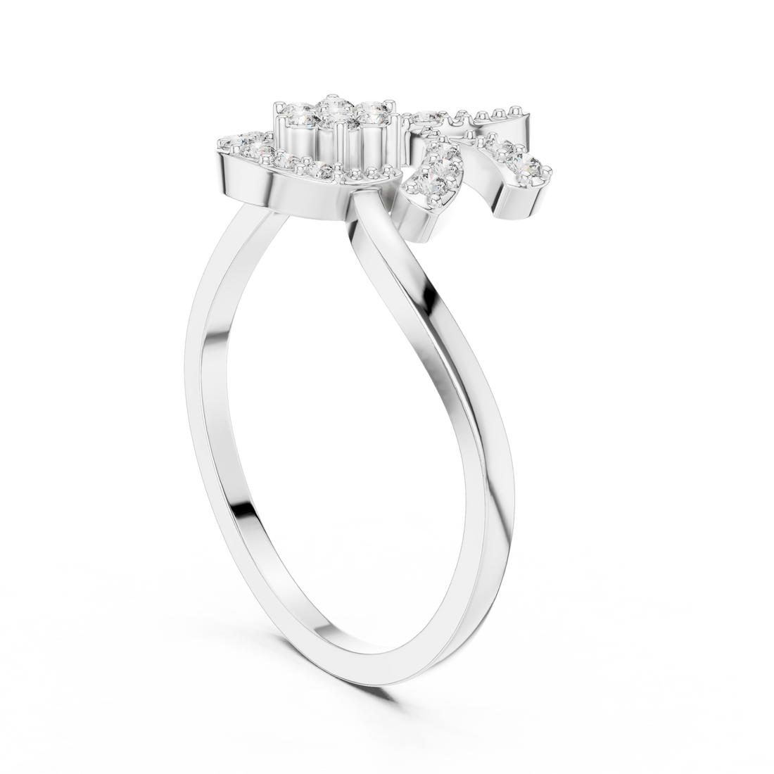 DR-6300 - Fashion Round Ring - White Gold